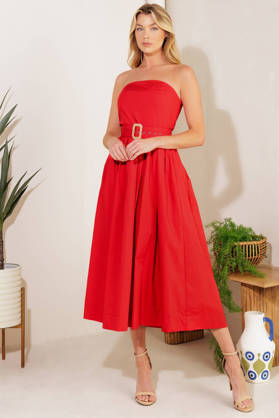 DAYS THAT FADE WOVEN MIDI DRESS Flying Tomato